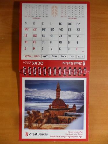 2024 Yılı Ziraat Bankası Masa Takvimi