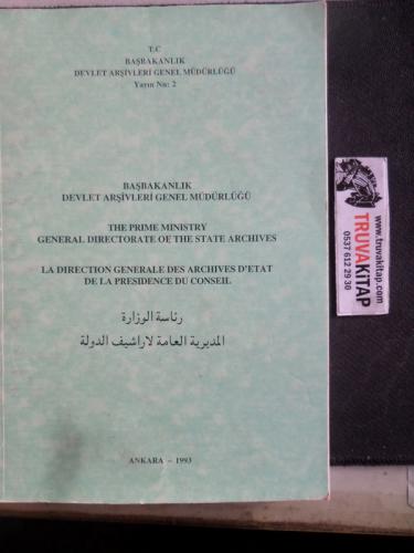 Başbakanlık Devlet Arşivleri Genel Müdürlüğü 1993 / 2