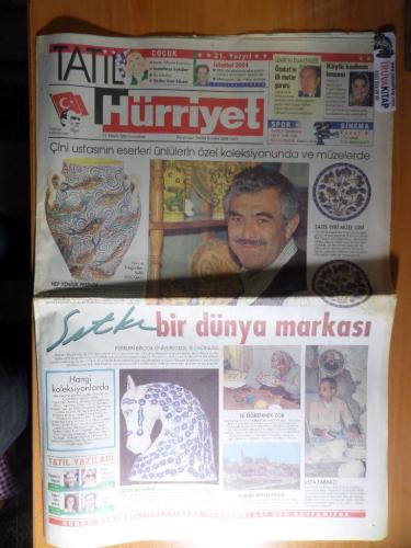 Hürriyet Gazetesi 11 Mayıs 1996 Cumartesi - Çini Ustasının Eserleri Ünlülerin Özel Koleksiyonunda ve Müzelerde