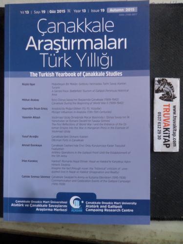 Çanakkale Araştırmaları Türk Yıllığı 2015 / 19