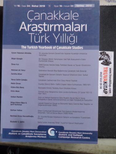 Çanakkale Araştırmaları Türk Yıllığı 2017 / 22