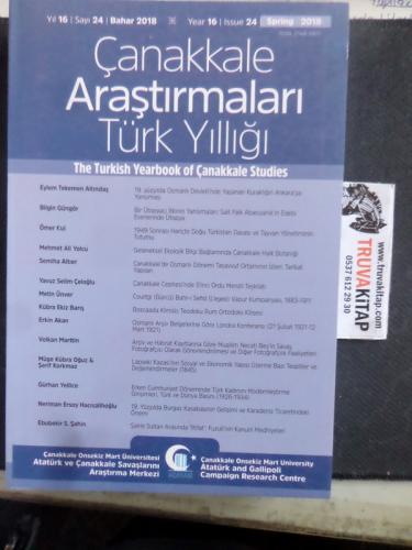 Çanakkale Araştırmaları Türk Yıllığı 2018 / 24