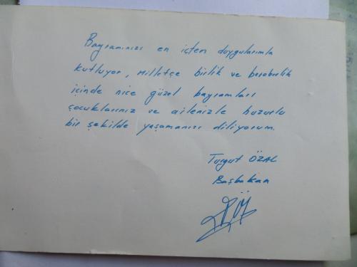 Kartpostal / Her Şey Türkiye İçin ( Turgut Özal İmzalı )