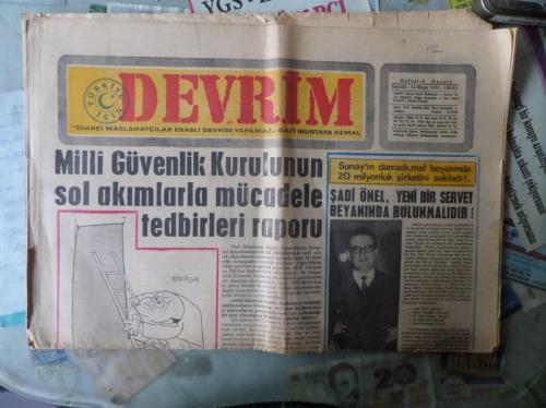Devrim Gazetesi / 14 Nisan 1970 - Milli Güvenlik Kurulunun Sol Akımlar