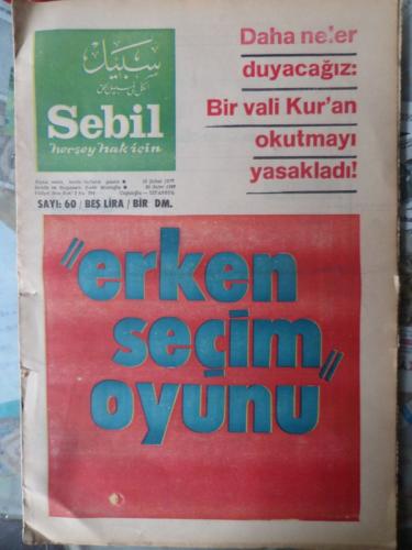 Sebil 18 Şubat 1977 - Erken Seçim Oyunu