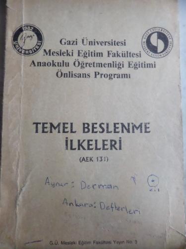 Temel Beslenme İlkeleri (AEK 131)