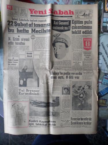 Yeni Sabah 15 Nisan 1962 - 22 Şubat Af Tasarısı Bu Hafta Mecliste