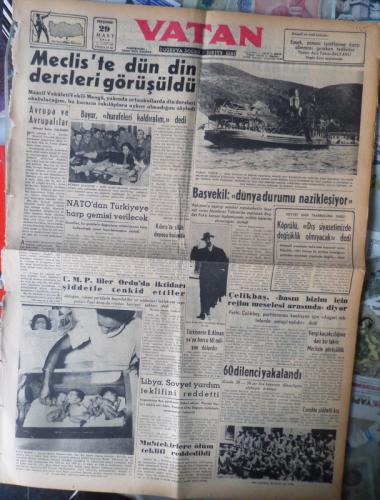 Vatan Gazetesi 20 Mart 1956 - Meclis'te Dün Din Dersleri Görüşüldü