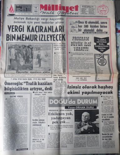 Milliyet Halk Gazetesi 17 Mayıs 1971 - Vergi Kaçıranları Bin Memur İzl