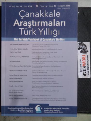Çanakkale Araştırmaları Türk Yıllığı 2018 / 25
