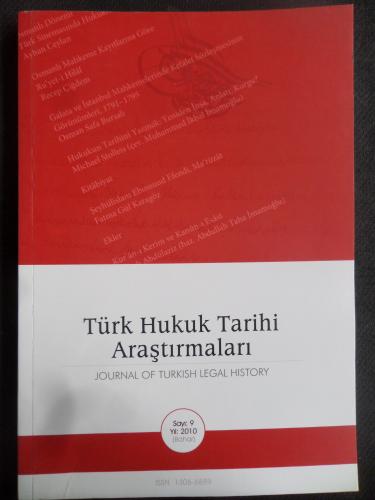 Türk Hukuku Tarihi Araştırmaları 2010 / 9 (Bahar)