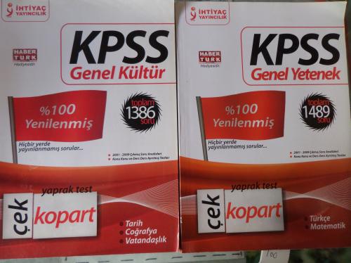 KPSS Genel Yetenek Genel Kültür Yaprak Test Çek Kopart / 2 Adet