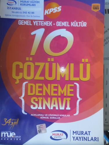 KPSS Genel Yetenek Genel Kültür 10 Çözümlü Deneme Sınavı