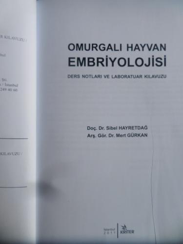 Omurgalı Hayvan Embriyolojisi Murat Tosunoğlu