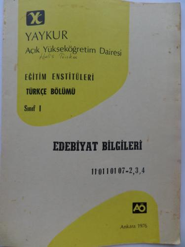 Edebiyat Bilgileri - Eğitim Enstitüleri Türkçe Bölümü Sınıf I Melin Ha