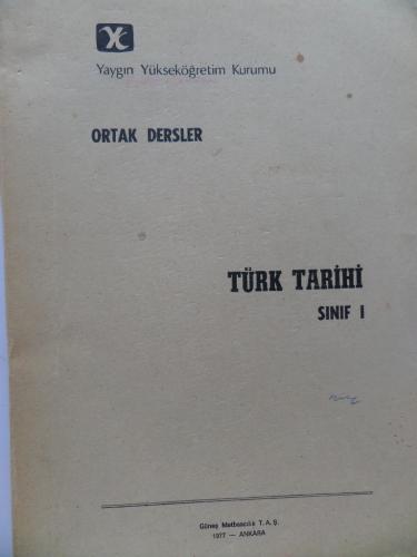 Türk Tarihi Sınıf I - Ortak Dersler İbrahim Kafesoğlu