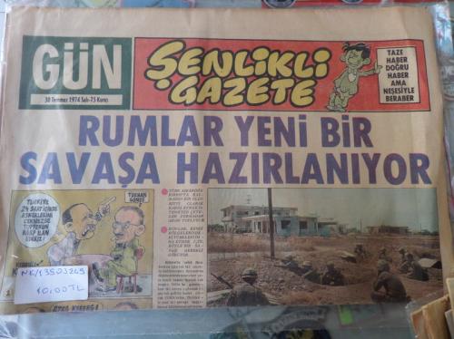 Şenlikli Gazete 30 Temmuz 1974 - Rumlar Yeni Bir Savaşa Hazırlanıyor