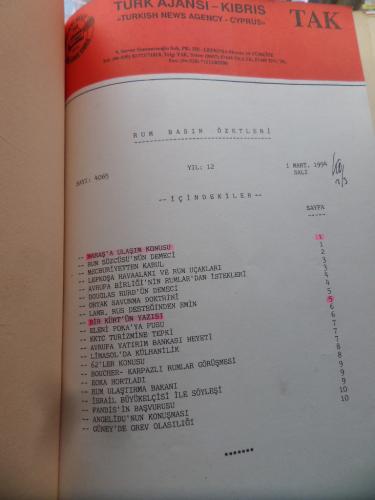 Türk Ajansı - Kıbrıs 1994 / Mart - Nisan - Mayıs Türk Ajansı - Kıbrıs 1994 / Mart - Nisan - Mayıs
