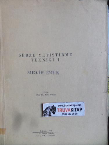 Sebze Yetiştirme Tekniği I