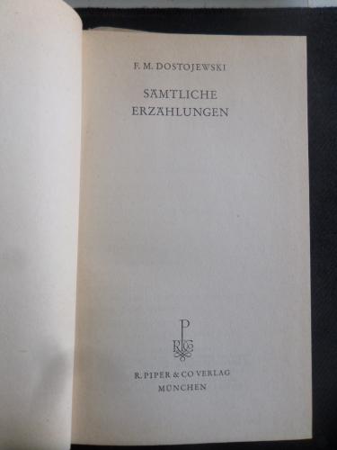 Samtliche Erzahlungen Dostojewski
