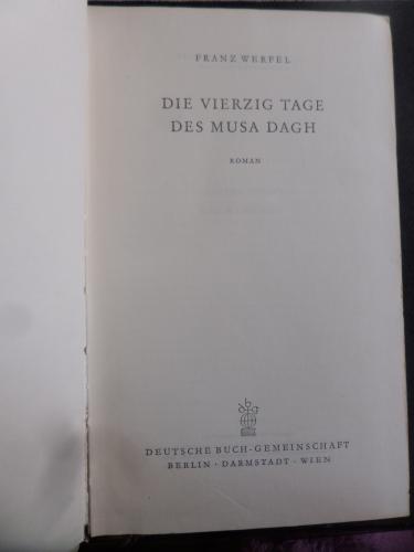 Die Vierzig Tage Des Musa Dagh Franz Werfel