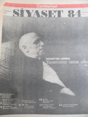 Cumhuriyet Siyaset 1984 / 27 - Faucault'nun Ardından Yaşantımız Sanat 