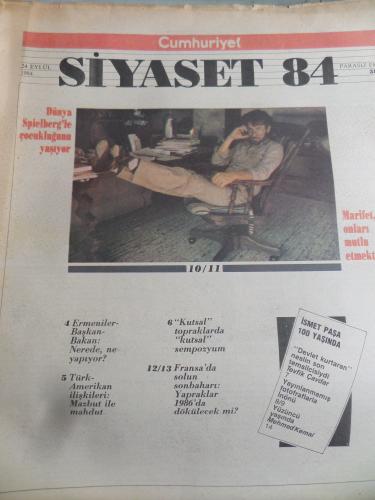 Cumhuriyet Siyaset 1984 / 38 - Dünya Spielber'le Çocukluğunu Yaşıyor