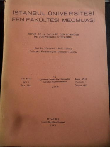 İstanbul Üniversitesi Fen Fakültesi Mecmuası 1953 / 4