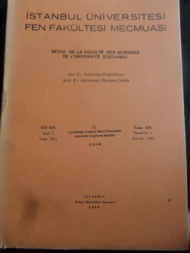 İstanbul Üniversitesi Fen Fakültesi Mecmuası 1954 / 1