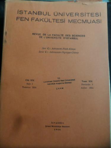 İstanbul Üniversitesi Fen Fakültesi Mecmuası 1954 / 3