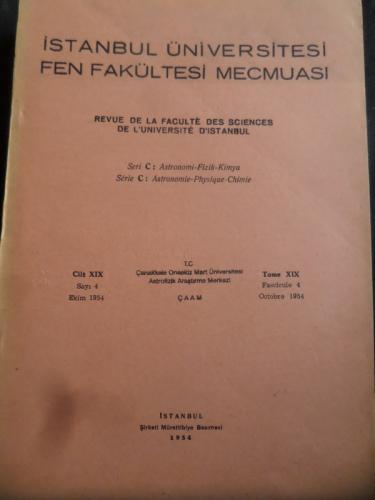 İstanbul Üniversitesi Fen Fakültesi Mecmuası 1954 / 4