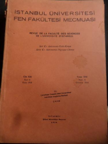 İstanbul Üniversitesi Fen Fakültesi Mecmuası 1956 / 4
