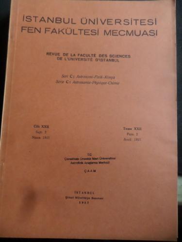 İstanbul Üniversitesi Fen Fakültesi Mecmuası 1957 / 2
