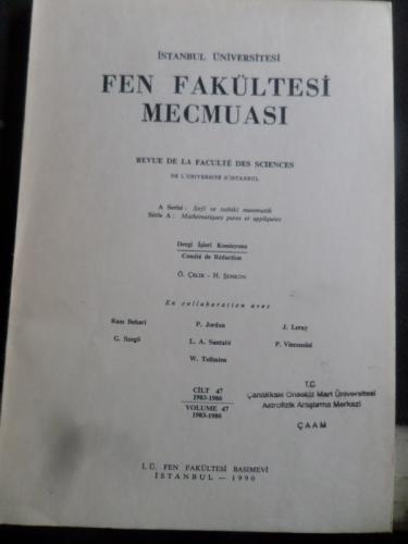 İstanbul Üniversitesi Fen Fakültesi Mecmuası 1983-86 / 47