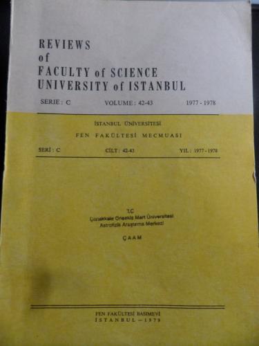 İstanbul Üniversitesi Fen Fakültesi Mecmuası 1977-78 / 42-43