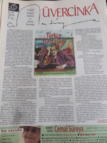 Üvercinka Dergisi 2016 / 15 - Türkçe Yurttaşlığı
