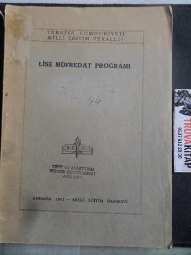 Lise Müfredat Programı