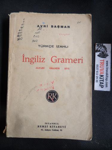 Türkçe İzahlı İngiliz Grameri (Alfabe, Gramer, Şive)