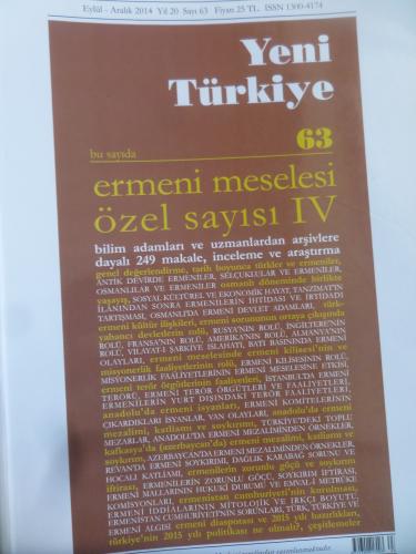 Yeni Türkiye 2014 / 63 - Ermeni Meselesi Özel Sayısı IV