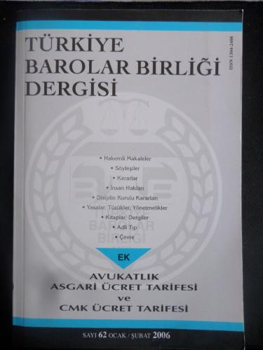 Türkiye Barolar Birliği Dergisi 2009 / 62