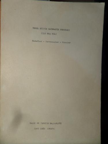 Temel Eğitim Matematik Programı