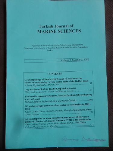 Turkish Journal of Marine Sciences 2002 / Volume 8 Number 2
