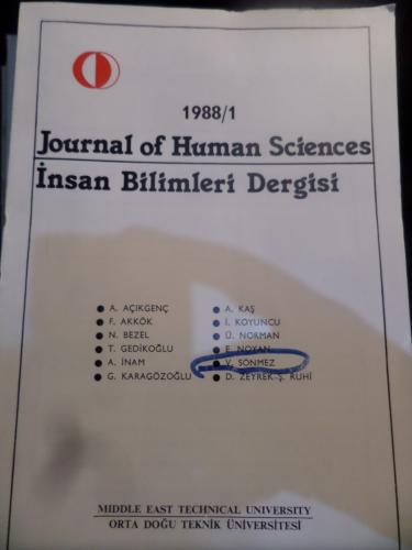 Journal Of Human Sciences - İnsan Bilimleri Dergisi 1988 / 1