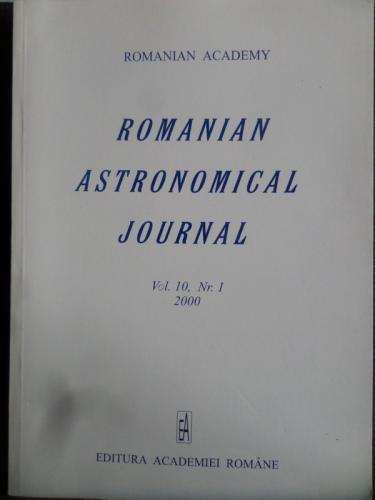 Romanian Astronomical Journal 2000 / 1