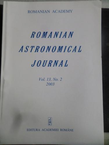 Romanian Astronomical Journal 2003 / 2