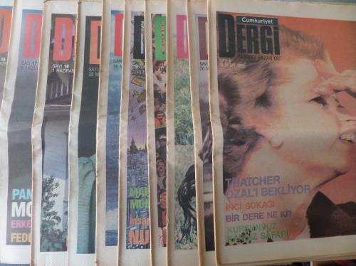 Cumhuriyet Dergi Pazar Eki 1986 / 1-10-11-12-13-14-15-16-17-19 (10 Ade