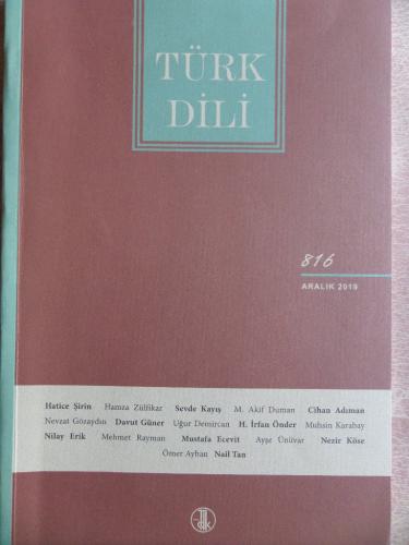Türk Dili Dergisi 2019 / 816