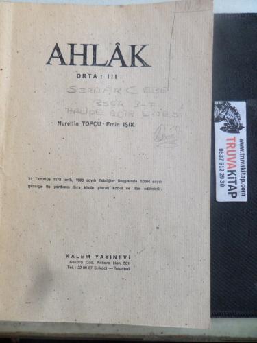 Ahlak Orta III Nurettin Topçu