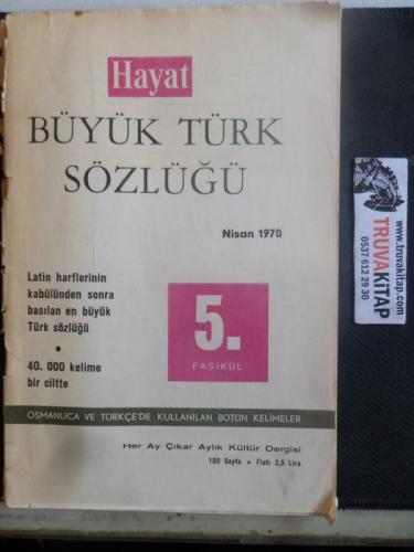 Hayat Büyük Türk Sözlüğü 5. Fasikül