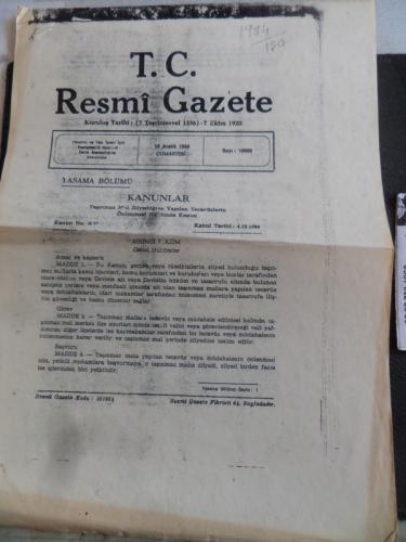 T. C. Resmi Gazete 1984 / 18606
